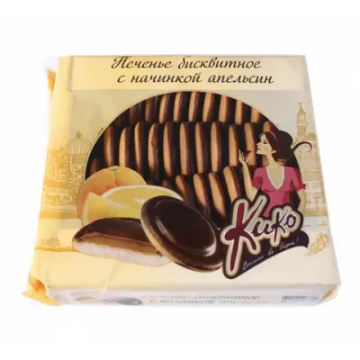 Печенье бисквитное глазированное КИКО со вкусом вишни 1,2 кг