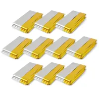 Термоодеяло покрывало изотермическое КОМПЛЕКТ 10 шт., серебро/золото, 160х210 см, DASWERK (ДАСВЕРК), 631159