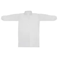 Халат одноразовый белый на липучках КОМПЛЕКТ 10 шт., XXL, 56-58 размер, 110 см, рукав на резинке, 20 г/м2, СНАБЛАЙН