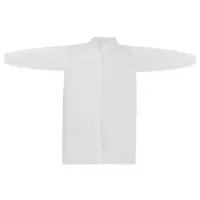 Халат одноразовый белый на кнопках КОМПЛЕКТ 10 шт., XL, 52-54 размер, 110 см, рукав на резинке, 20 г/м2, СНАБЛАЙН