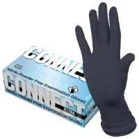 Перчатки нитриловые смотровые CONNECT ULTRA BLACK, 50 пар (100 шт.), размер M (средний), черные, CON-UB-INT-02