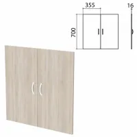 Дверь ЛДСП низкая "Бюджет", КОМПЛЕКТ 2 шт., 355х16х700 мм, дуб сонома 091, 402879, 402879-091