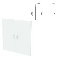 Дверь ЛДСП низкая "Бюджет", КОМПЛЕКТ 2 шт., (355х16х700 мм), белый, 402879-290