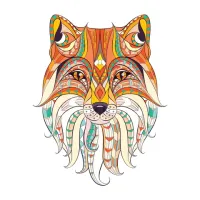 Картина стразами (алмазная мозаика) 20х20 см, ОСТРОВ СОКРОВИЩ "Восточная лисица", в деревянной рамке, 662443