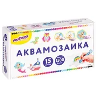 Аквамозаика, 15 цветов, 1500 бусин, в колорбоксе, ЮНЛАНДИЯ, 663778