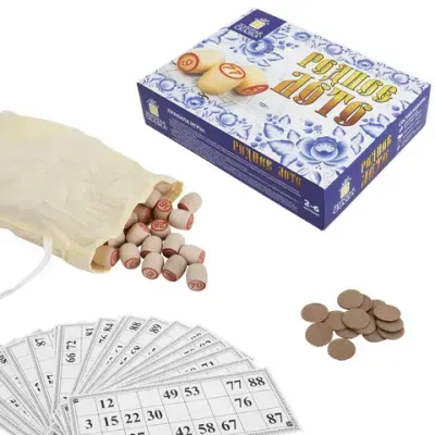 "Родное лото" классическое с деревянными бочонками, в картонной упаковке, ЗОЛОТАЯ СКАЗКА, 664710