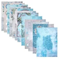 Бумага для скрапбукинга 15х21 см "В лазурных тонах", двусторонняя, 12 листов, 240 г/м2, ОСТРОВ СОКРОВИЩ, 665442