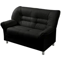 Диван офисный двухместный Фабрикант В-100, обивка экокожа Oregon 16 черный (ПОД ЗАКАЗ)