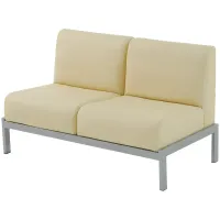 Диван офисный двухместный Фабрикант "Сандра", обивка экокожа Oregon 12 беж (ПОД ЗАКАЗ)