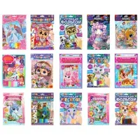 Аппликация АССОРТИ 15 видов, 17х23 см, перья, эва, фольга, мозаика, на картоне, МУЛЬТИ АРТ, 5933