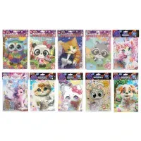 Алмазная мозаика детская АССОРТИ 10 видов, 17х23 см, на картоне, МУЛЬТИ АРТ, 5940