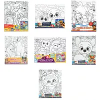 Картина детская по контуру, АССОРТИ 7 видов, 20х25 см, на подрамнике, акрил, кисти, МУЛЬТИ АРТ, 8084