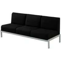 Диван офисный трехместный Фабрикант "Сандра", обивка экокожа Oregon 16 черный (ПОД ЗАКАЗ)