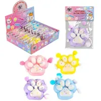 Игрушка-антистресс "ДВУХЦВЕТНАЯ КОШАЧЬЯ ЛАПКА С ПОМПОНАМИ", 7х6 см, ассорти 4 вида, дисплей, JOLLY JOT (ДЖОЛЛИ ДЖОТ), 665768