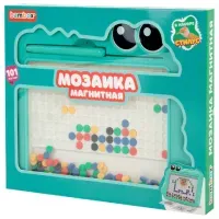 Мозаика магнитная развивающая для детей "Крокодил", стилус, 101 магнит, 10 карточек, BAMBOX (БАМБОКС), 665890