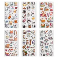 Наклейки зефирные "Котики", 18х9,5 см, ассорти 6 видов, FUNSTER (ФАНСТЕР), 666092