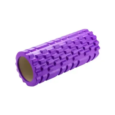 Ролик массажный для йоги и фитнеса, 33х14 см, EVA, фиолетовый, с выступами, DASWERK (ДАСВЕРК), 680023