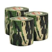 Камуфляжные ленты защитные эластичные маскировочные когезивные, 4,5 м х 5 см, 3 рулона, DASWERK (ДАСВЕРК), 680038