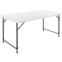 Стол складной NOSTRESS (НОСТРЕСС) "Country FT-004" (1220х610х740/580 мм), НАГРУЗКА до 150 кг, пластик белый, 680055