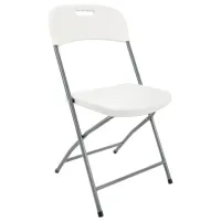 Стул складной NOSTRESS (НОСТРЕСС) "Country FC-003", усиленный каркас, НАГРУЗКА до 150 кг, пластик HDPE, белый, 680056