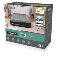 Надувная кровать 152х203х46 см, с подголовником, встроенный насос 220В, до 300 кг, BESTWAY, 67403