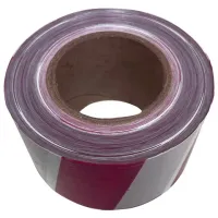 Лента оградительная сигнальная красно-белая 75 мм х 250 м, СТАНДАРТ, полиэтилен, ЛО 250/75