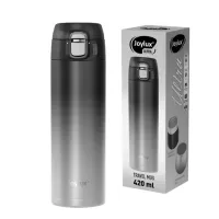 Термокружка 420 мл JOYLUX (ДЖОЙЛЮКС ULTRA GRADIENT, нержавеющая сталь SUS304, черный/серый, 700274