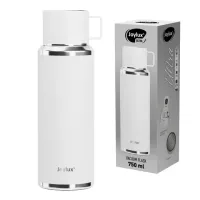 Термос 0,75 л JOYLUX (ДЖОЙЛЮКС) ULTRA, нержавеющая сталь SUS316, крышка/кружка, питейник, сито, белый матовый, 700315