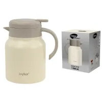 Чайник-термос 1 л JOYLUX (ДЖОЙЛЮКС) COFFEE BREAK, нержавеющая сталь SUS304, заварник/сито, бежевый матовый, 700329