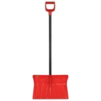 Лопата снеговая 50х34см "ПРОРАБ" ребра жесткости, планка на клепках СУПЕРПРОЧНАЯ, первичное сырье, черенок с V-ручкой, КРАСНАЯ, ГРАНДМАСТЕР, 700331