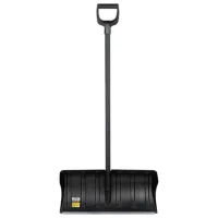 Лопата снеговая 60х28 см "СКРЕПЕРОК" ребра жесткости, алюминиевая планка, черенок с V-образной ручкой, ГРАНДМАСТЕР, 700333