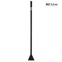 Ледоруб-топор шириной 14 см, ВЕС 3,3 кг, металлическая ручка 120 см, D=34 мм, СУПЕРУСИЛЕННЫЙ, черная порошковая окраска, ГРАНДМАСТЕР, 700346