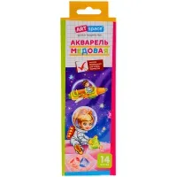 Акварель ArtSpace "Космонавты", медовая, 14 цветов, без кисти, картон, европодвес