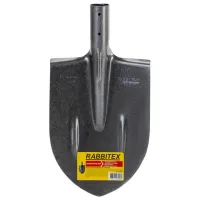 Лопата штыковая без черенка 20х40 см, ребра жесткости, рельсовая сталь, RABBITEX (РАББИТЕКС) "RAIL STEEL", 700479