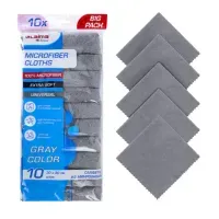 Салфетки из МИКРОФИБРЫ 30х30 см, GRAY, big pack, КОМПЛЕКТ 10 штук, 180 г/м2, LAIMA HOME, 700609