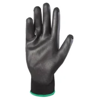 Перчатки нейлоновые JETA SAFETY, полиуретановое покрытие, КОМПЛЕКТ 12 пар, размер 10, XL (очень большой), черные, JP011b, JP011b-XL