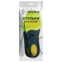 Стельки для кроссовок СПОРТИВНЫЕ КАРКАСНЫЕ, материал PU PRO SPORT, размер RU 38-39 / EU 39-40, с линиями выреза, SHEGRA (ШЕГРА), 700766