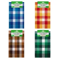 Салфетка вафельная универсальная, ХЛОПОК, 40х64 см, цветная клетка, ассорти, BOOMHOUSE (БУМХАУС), 700883