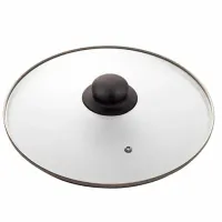 Крышка стеклянная 24 см с пароотводом, жаропрочное стекло, нержавеющая сталь ободка, SCOVO "Classic", KC-224, КС-224