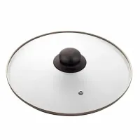 Крышка стеклянная 26 см с пароотводом, жаропрочное стекло, нержавеющая сталь ободка, SCOVO "Classic", KC-226