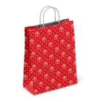 Крафт-пакет бумажный "Сюрприз" 22х12х25 см, с кручеными ручками, плотность 100 г/м2, белый, 113150