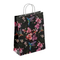 Крафт-пакет бумажный "Колибри" 22х12х25 см, с кручеными ручками, плотность 100 г/м2, белый, 115328