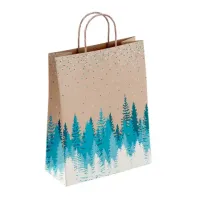 Крафт-пакет бумажный "Лес" 26х15х35 см, с кручеными ручками, плотность 80 г/м2, 112498