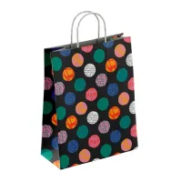 Крафт-пакет бумажный "Геометрия" 26х15х35 см, с кручеными ручками, плотность 100 г/м2, белый, 112306