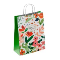 Крафт-пакет бумажный "Красота внутри" 26х15х35 см, с кручеными ручками, плотность 100 г/м2, белый, 113563