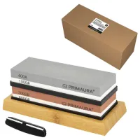 Точильный камень водный, КОМПЛЕКТ 2 шт., НАБОР 6 предметов, 400/1000/3000/8000 грит, PRIMAURA (ПРИМАУРА), 701628
