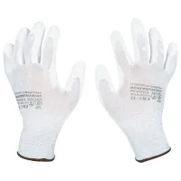 Перчатки антистатические SCAFFA "Antistat", карбоновая нить, полиуретановое покрытие, размер 9, L (большой), 00-00015299