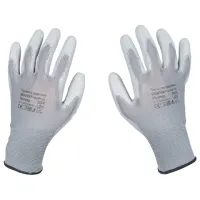 Перчатки нейлоновые SCAFFA "Базис", полиуретановое покрытие (облив), размер 8, M (средний), 00-00012434