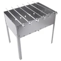 Мангал сборный размер 350х240х350 мм + 6 шампуров в плёнке длина 330 мм, в плёнке, 701724