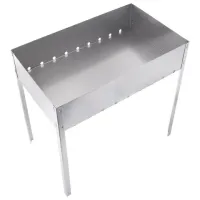 Мангал сборный стальной, размер 500х300х500 мм, в коробке, 701727